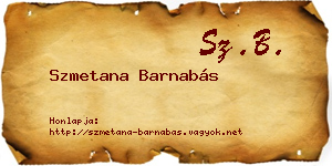 Szmetana Barnabás névjegykártya