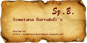 Szmetana Barnabás névjegykártya